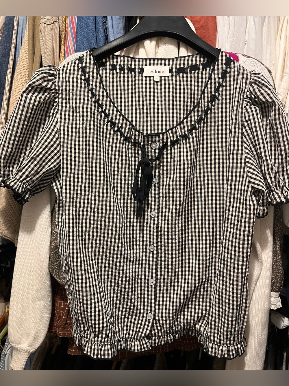 Bohme Gingham Top Blouse NWT